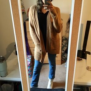 Forever 21 Long Tan Winter Cardigan